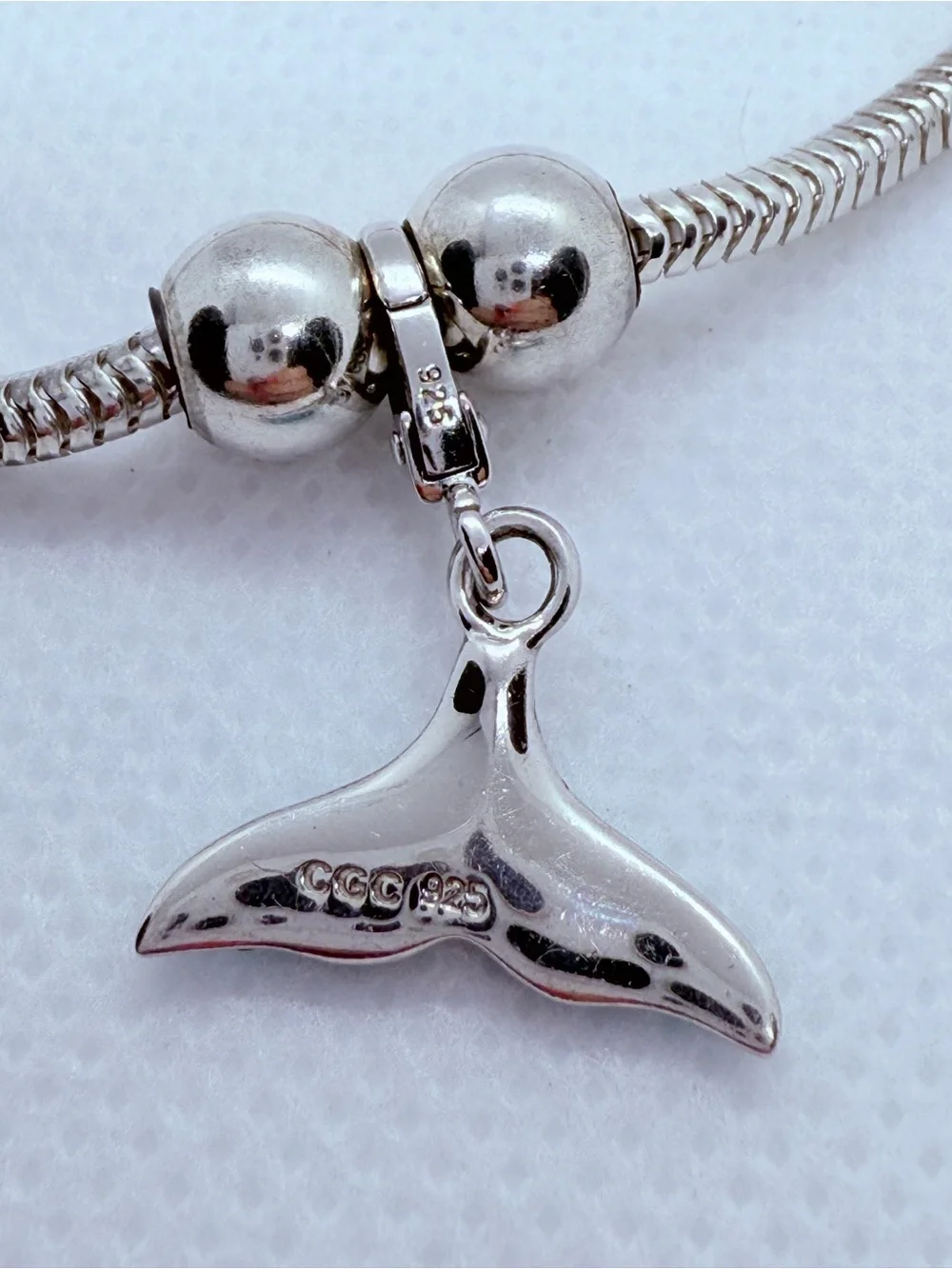 Zable Silver Bracelet with Blue Crystal Mermaid Tail Charm